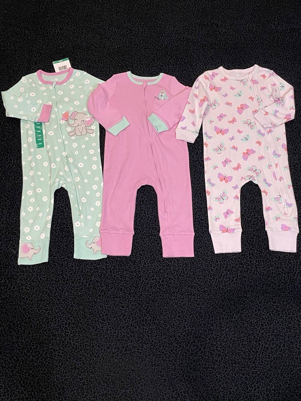 Koala Baby One Piece Sleeper Girls Size 18M Pajamas‎ 100% Cotton